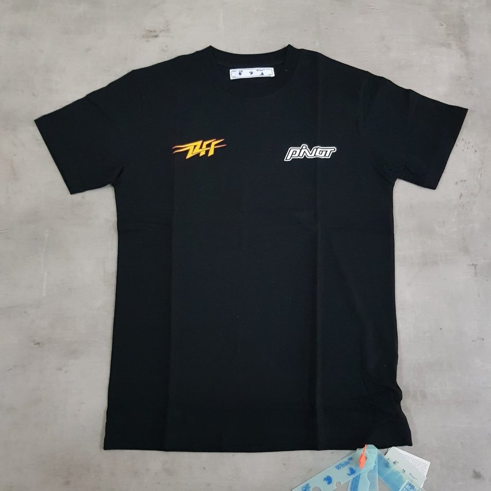 Off-White Black T-Shirt With Thunder Print